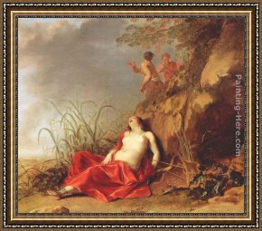 Der Jubil Framed Paintings - Sleeping Nymph by Dirck van der Lisse