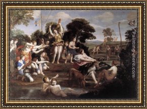 Diana And Acteon Framed Paintings - Diana and her Nymphs by Domenichino