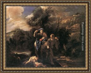 Flight Framed Paintings - Flight to Egypt by Domenico Feti