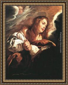 Saints Framed Paintings - Saint Mary Magdalene Penitent by Domenico Feti