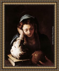 Life of Mary Magdalene Noli Me Tangere by Giotto Di Bondone Framed Paintings - The Repentant St Mary Magdalene by Domenico Feti