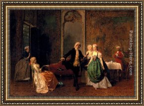 Lessons Learned by Eyears Framed Paintings - The Dancing Lesson by Domenico Induno