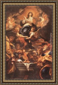 Assumption of The Virgin, Detail of The Apostles Framed Paintings - Assumption of the Virgin by Domenico Piola