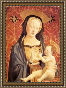 Madonna And Child with Sts Matthew And Nicholas Framed Paintings - Madonna and Child by Domenico Veneziano