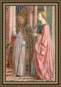 Madonna And Child with Saints And Angels Framed Paintings - The Madonna and Child with Saints - detail by Domenico Veneziano