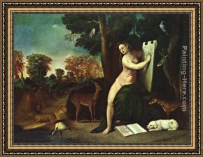 Dosso Dossi Framed Paintings - Circe and her Lovers in a Landscape by Dosso Dossi
