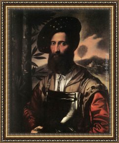 Dosso Dossi Framed Paintings - Portrait of a Warrior by Dosso Dossi