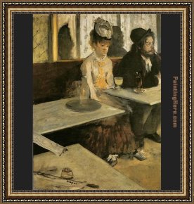Edgar Framed Paintings - Absinthe by Edgar Degas