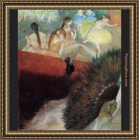 Ballet Framed Paintings - At the Ballet by Edgar Degas