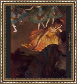 Ballet Framed Paintings - Ballerina and Lady with a Fan by Edgar Degas