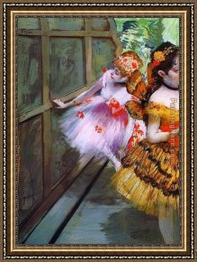 Ballet Framed Paintings - Ballet Dancers in Butterfly Costumes detail by Edgar Degas