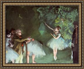 Ballet Framed Paintings - Ballet Rehearsal by Edgar Degas