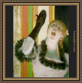 Edgar Framed Paintings - Cafe Concert Singer by Edgar Degas