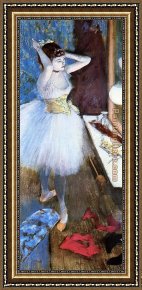 The Guard Room Framed Paintings - Dancer in Her Dressing Room I by Edgar Degas