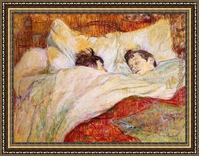 Edgar Framed Paintings - In Bed by Edgar Degas