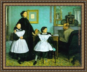 Edgar Framed Paintings - The Bellelli Family by Edgar Degas