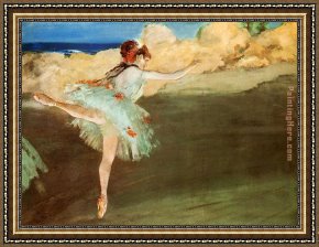 Edgar Framed Paintings - The Star - Dancer on Pointe by Edgar Degas