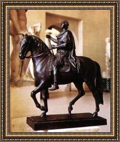 Unveiling The Statue of Liberty Framed Paintings - Equestrian statue of Louis XV by Edme Bouchardon