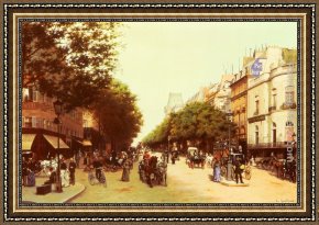 El Vendador De Alcatraces (the Vendor of Alcatraces) Framed Paintings - Le Boulevard Des Italiens by Edmond Grandjean