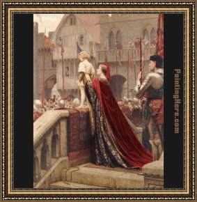 A Little Prince Likely in Time to Bless a Royal Throne Framed Paintings - A Little Prince Likely in Time to Bless a Royal Throne by Edmund Blair Leighton