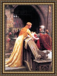 Leighton Framed Paintings - God Speed by Edmund Blair Leighton