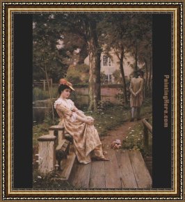 Leighton Framed Paintings - Off by Edmund Blair Leighton