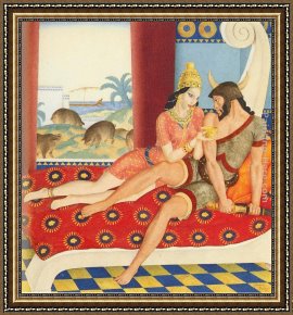 Dulac Framed Paintings - Circe and Ulysses by Edmund Dulac