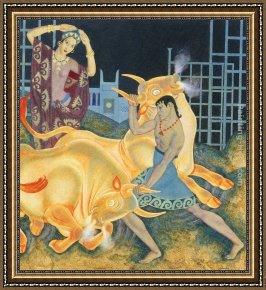 Dulac Framed Paintings - Medea and Jason by Edmund Dulac