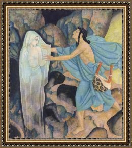 Dulac Framed Paintings - Orpheus and Eurydice by Edmund Dulac