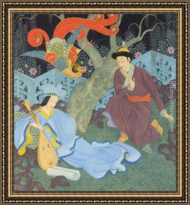 Dulac Framed Paintings - The Fend Bird by Edmund Dulac