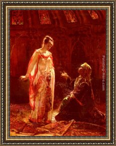 Wilhelm Velten Framed Paintings - The Fortune Teller by Edouard Frederic Wilhelm Richter