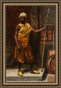 Wilhelm Velten Framed Paintings - The Palace Guard Granada by Edouard Frederic Wilhelm Richter