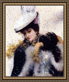 Wilhelm Velten Framed Paintings - The Winter Bride by Edouard Frederic Wilhelm Richter