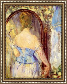 Venus in Front of The Mirror Framed Paintings - Before the Mirror by Edouard Manet