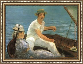 Edouard Manet Framed Paintings - Boating by Edouard Manet