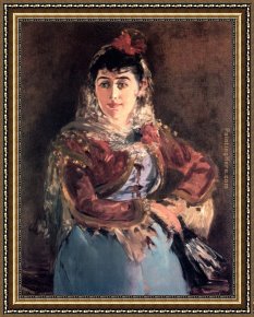 Emilie, Die Schwester Menzels Framed Paintings - Portrait of Emilie Ambre in the role of Carmen by Edouard Manet