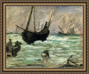 Seascapes Framed Paintings - Seascape I by Edouard Manet