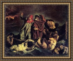 Edouard Manet Framed Paintings - The Barque of Dante by Edouard Manet