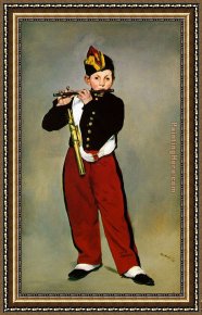 Edouard Manet Framed Paintings - The Fifer by Edouard Manet