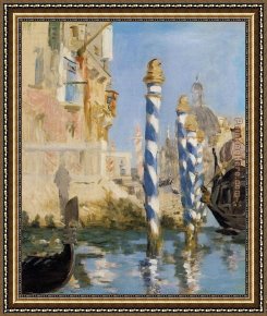 Canal Framed Paintings - The Grand Canal Venice by Edouard Manet