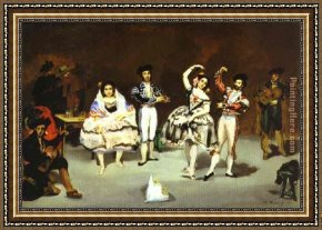 Ballet Framed Paintings - The Spanish Ballet by Edouard Manet