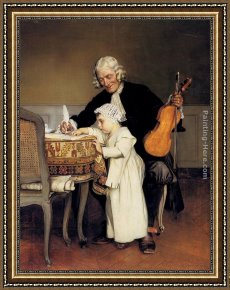 Lessons Learned by Eyears Framed Paintings - The Music Lesson by Eduard Charlemont