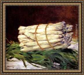 The Bunch of Violets Framed Paintings - A Bunch Of Asparagus by Eduard Manet