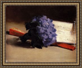 The Bunch of Violets Framed Paintings - Bouquet Of Violets by Eduard Manet