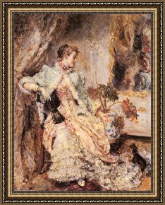 Eduardo Leon Garrido Framed Paintings - An Elegant Lady with her Dog by Eduardo Leon Garrido