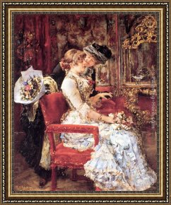 Eduardo Leon Garrido Framed Paintings - La Visite by Eduardo Leon Garrido