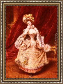 Eduardo Leon Garrido Framed Paintings - The Curtsey by Eduardo Leon Garrido