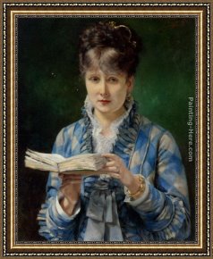 Eduardo Leon Garrido Framed Paintings - The Reader by Eduardo Leon Garrido