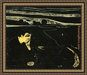 An Evening in Prague Framed Paintings - Evening Melancholy I by Edvard Munch