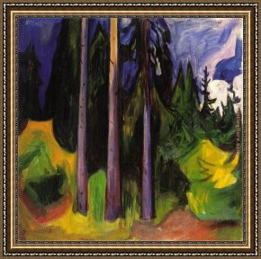Abbey in an Oak Forest Framed Paintings - Forest by Edvard Munch